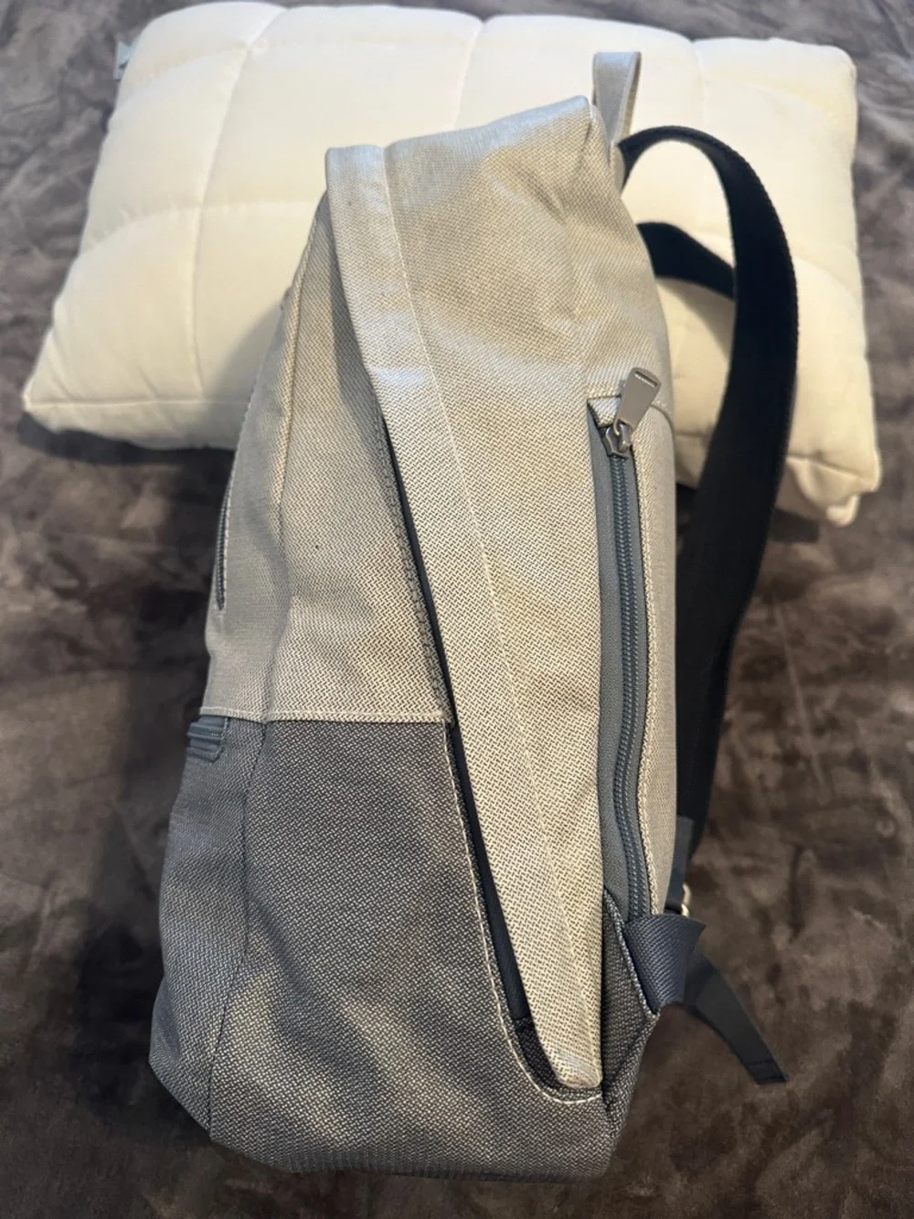 Skagen Two-Tone Gray Canvas Backpack - Picture 2 of 9